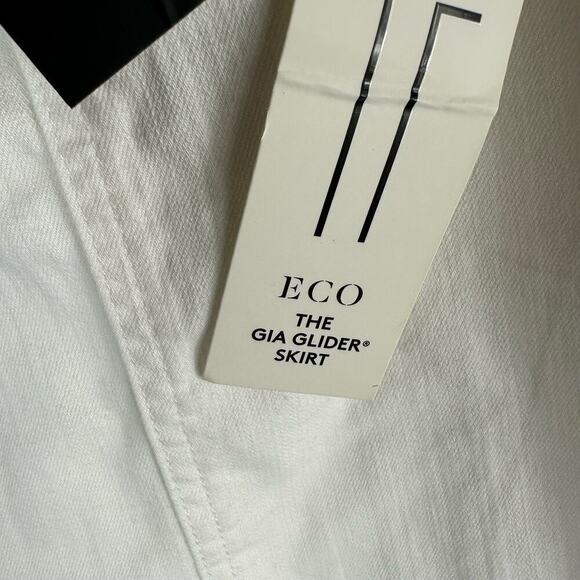 Liverpool Gia Glider Pull-On Skirt Fray Hem Side Gusset White US 8 Petite - Picture 5 of 13